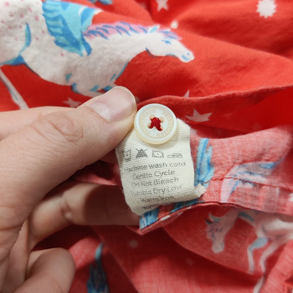 Print Fresh Moon Flight Pegasus Winged Horse Long Sleeve Pajama Set Large Coral - Picture 16 of 16